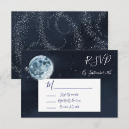 Celestial Full Moon Stars Bröllop ResponsOSA OSA Kort