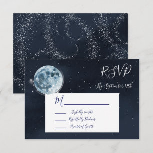 Celestial Full Moon Stars Bröllop ResponsOSA OSA Kort