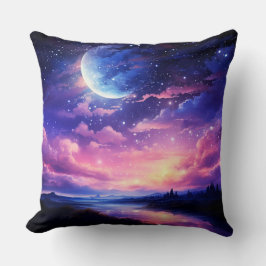 Celestial Full Moon Stars Clouds Mystical Lila Kudde