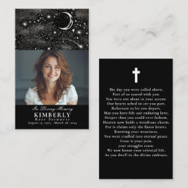 Celestial Funeral Memorial Prayer Foto Card Visitkort