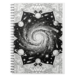 Celestial Galax Mandala Konsttryck | Kosmisk Vägg Anteckningsbok