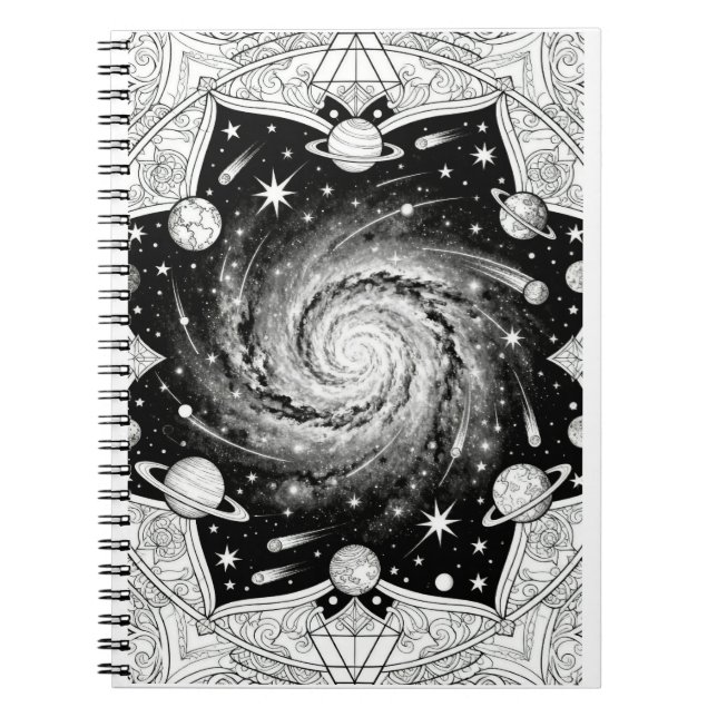 Celestial Galax Mandala Konsttryck | Kosmisk Vägg  Anteckningsbok (Framsidan)