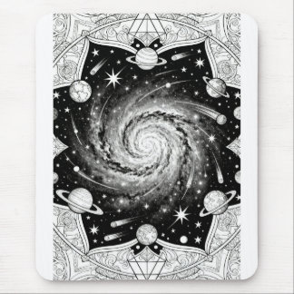 Celestial Galax Mandala Konsttryck | Kosmisk Vägg Musmatta