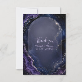 Celestial Galaxy Agat marmor Bröllop Tack Kort
