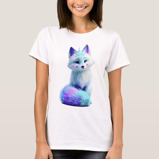 Celestial Galaxy Arktisk Räv Kvinnor T Shirt (Framsida)