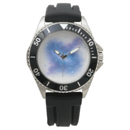 Celestial Galaxy Clock – Cosmic Space Art in Blue Armbandsur