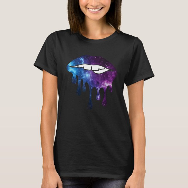 Celestial Galaxy Lip Kvinnor T Shirt (Framsida)