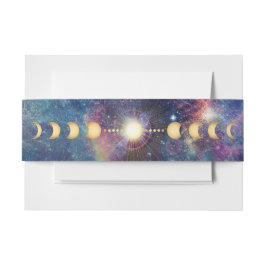 Celestial Galaxy Måne Phase Belly Band För Inbjudningskort