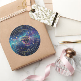 Celestial Galaxy Moon Tack Sticker Runt Klistermärke