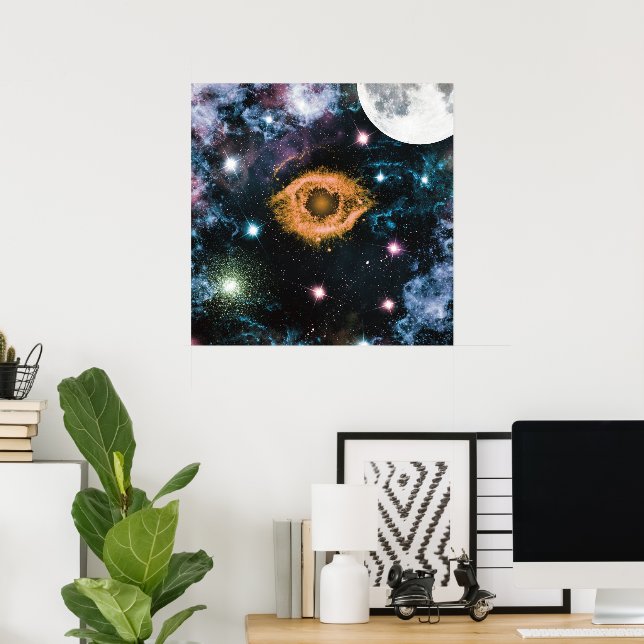 Celestial Galaxy Nebula Planet Hubble Photo Poster (Hemmakontoret)