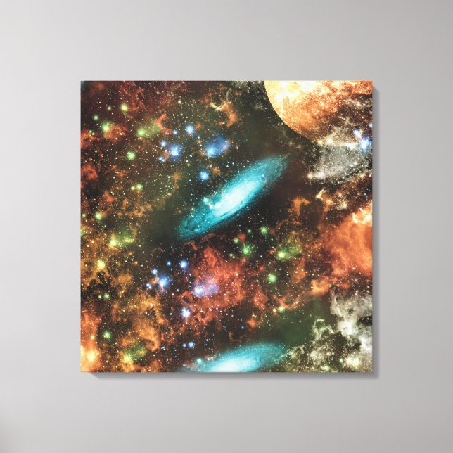 Celestial Galaxy Nebula Space Hubble Photo Canvastryck (Framsida)