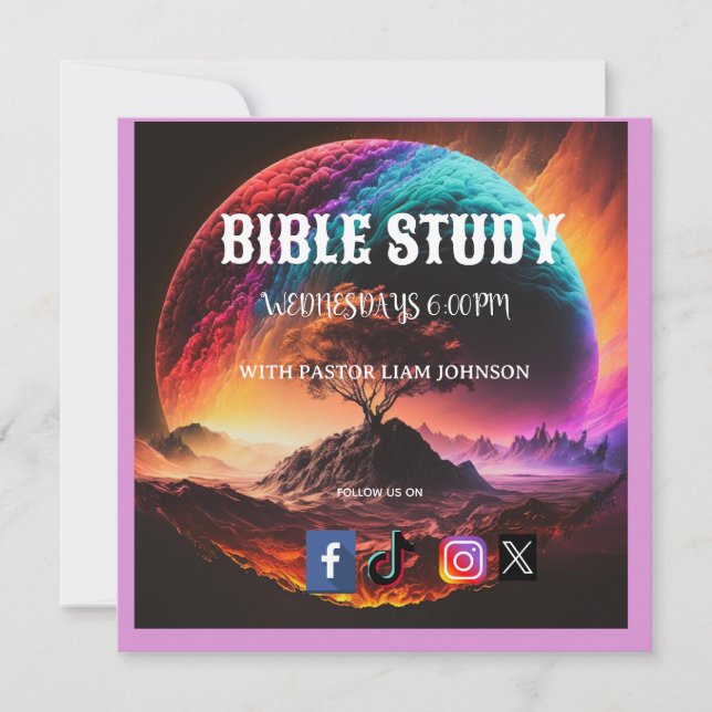 Celestial Galaxy Tree Bible Study Invitation (Framsida)