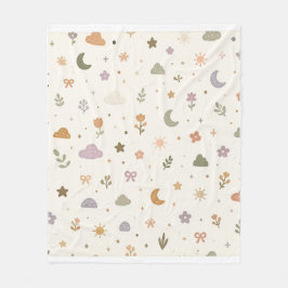 Celestial Garden Unisex Babytäcke | Boho Jordnära Fleecefilt