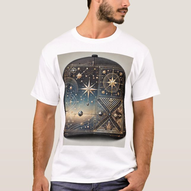 Celestial Geometry T-Shirt: Utformning av kosmetis T Shirt (Framsida)