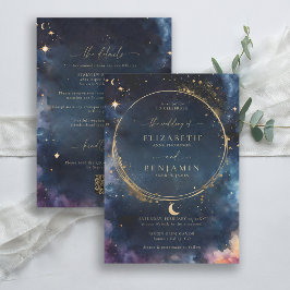 Celestial Gift Midnight Blue Alla i en Bröllop Inbjudningar