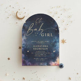 Celestial Gift Midnight Blue Star Arch Baby Shower Inbjudningar