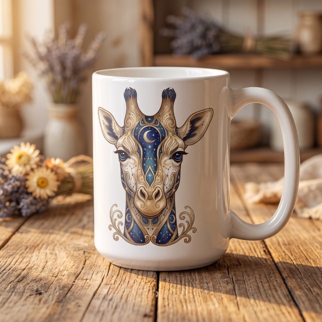 Celestial Giraffe Linje Art Mugg (Skapare uppladdad)