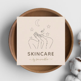 Celestial Girl Illustration Skincare Beauty Cream Fyrkantigt Visitkort