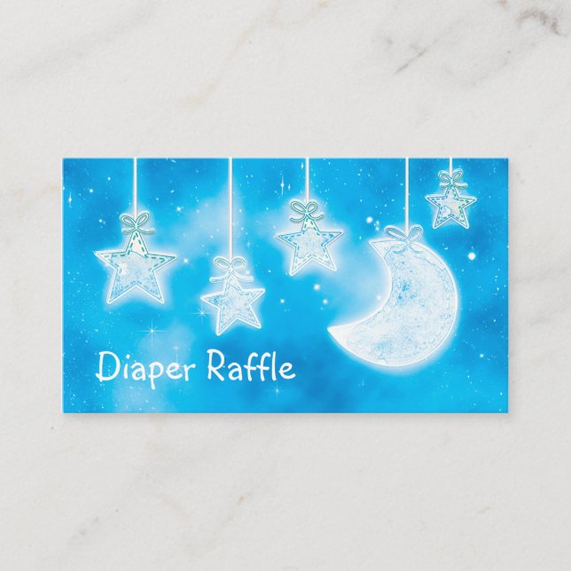 Celestial Glowing Stars & Måne Diaper Raffle Card Tilläggskort (Framsida)