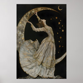 Celestial Goddess konsttryck, gotisk romantik deko Poster