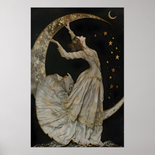 Celestial Goddess konsttryck, gotisk romantik deko Poster