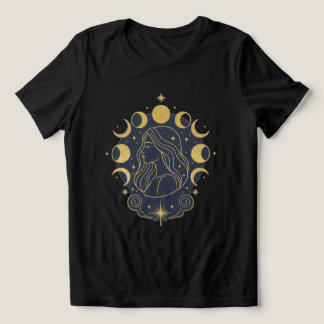 Celestial Goddess Moon & Stars Kvinnors T-Shirt
