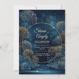 Celestial Gold Forest Circle Wedding Inbjudningar