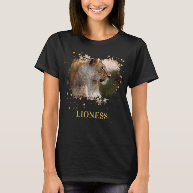 *~* Celestial Golden Artistic AP23 LIONESS Artsy T Shirt (Framsida)