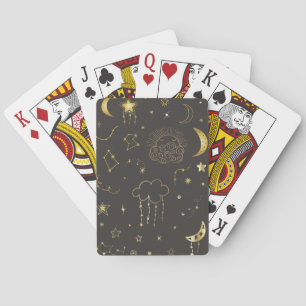 Celestial Golden Stars, Måne & Constellations Casinokort