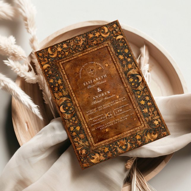 Celestial Gothic Baroque Wedding Inbjudningar (Skapare uppladdad)