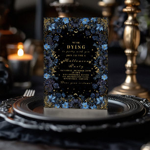 Celestial Gothic Guld och Sapphire Party Inbjudningar