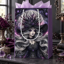 Celestial Gothic Häxa Lila Måne Fantasy