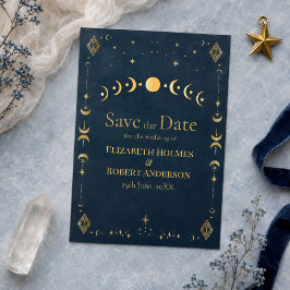 Celestial Gothic Midnattsblå Guld Spara Datum Datumet