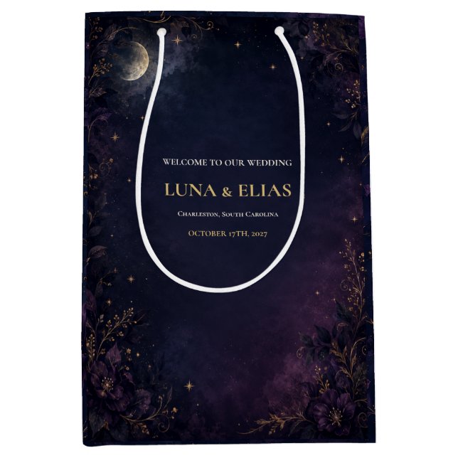 Celestial Gothic Moon Bröllop Välkomstpresentpåse (Framsidan)
