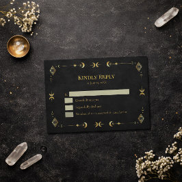 Celestial Gothic Svart och Guld RSVP-kort OSA Kort