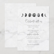 Celestial Grått Marble Måne Phases Bröllop