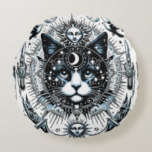 "Celestial Guardian" Round Pillow