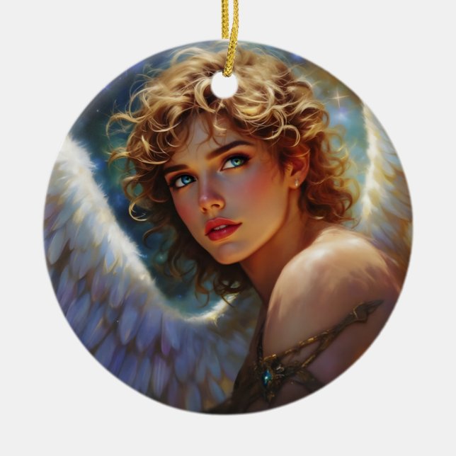 Celestial Guardian - Stars ängel Julgransprydnad Keramik (Framsidan)