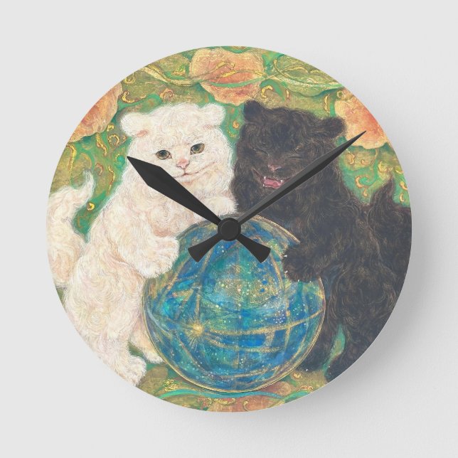 Celestial Guardians: Cosmic Harmony Rund Klocka (Framsida)