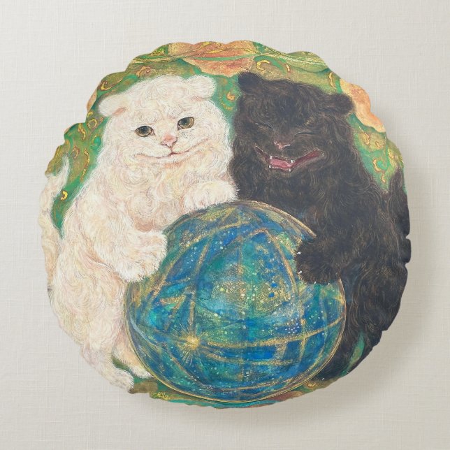 Celestial Guardians: Cosmic Harmony Rund Kudde (Framsidan)