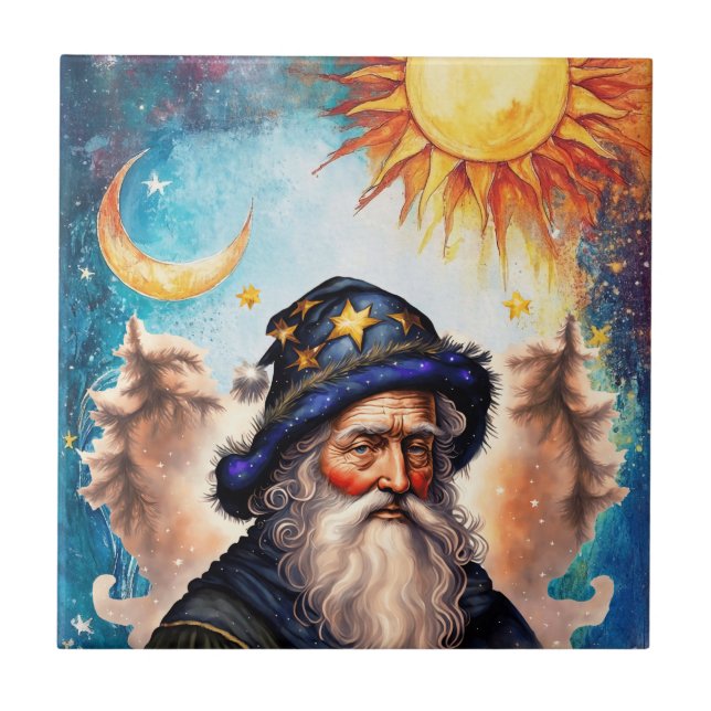 Celestial-guiden Sol och Måne Kakelplatta (Framsidan)