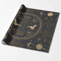 Celestial Guld Barockt Inpackningspapper