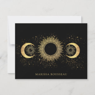 Celestial Guld Black Sol Måne Anteckningskort