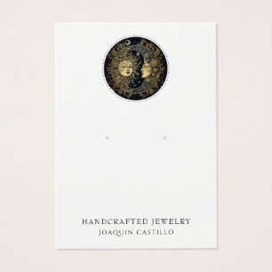 Celestial Guld Black Sol Måne Juelry Visitkort