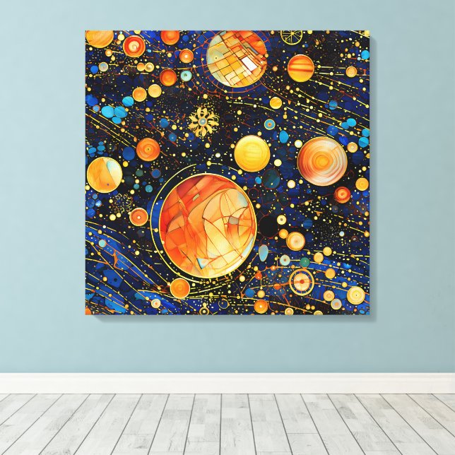 Celestial Guld Galaxy Canvas Art (Insitu (trägolv))