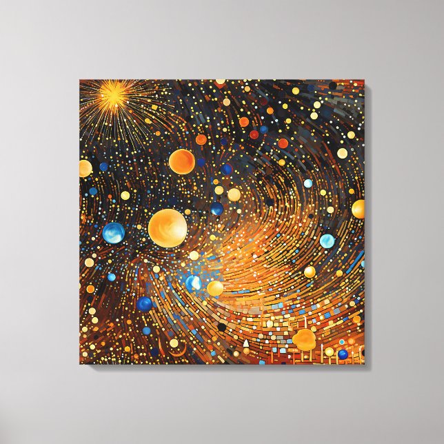 Celestial Guld Galaxy Canvas Art (Framsida)