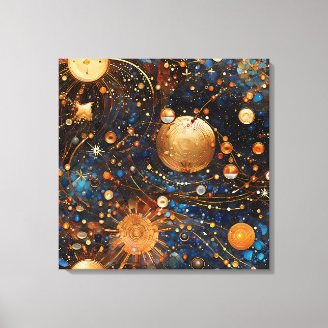 Celestial Guld Galaxy Canvas Art (Framsida)