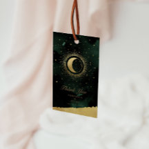 Celestial Guld Måne Bröllop Tack Gift Märkres