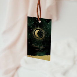 Celestial Guld Måne Bröllop Tack Gift Märkres Presentetikett