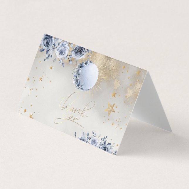 Celestial Guld Måne Stars Ro Nattnatten Himlar Visitkort (Framsida)